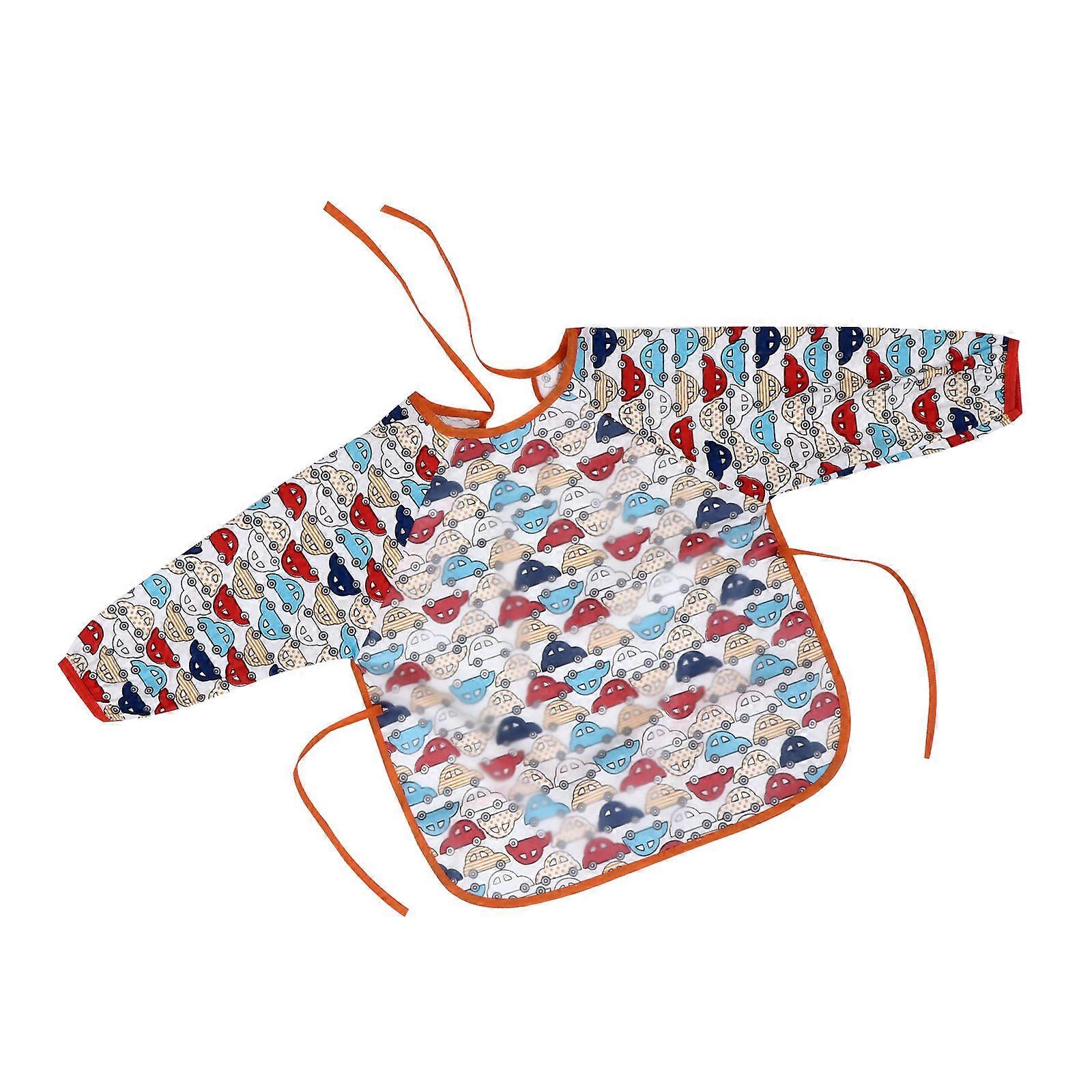Assorted Color Long Sleeve Baby Bib Smock For Painting And Eating Waterproof 1Set