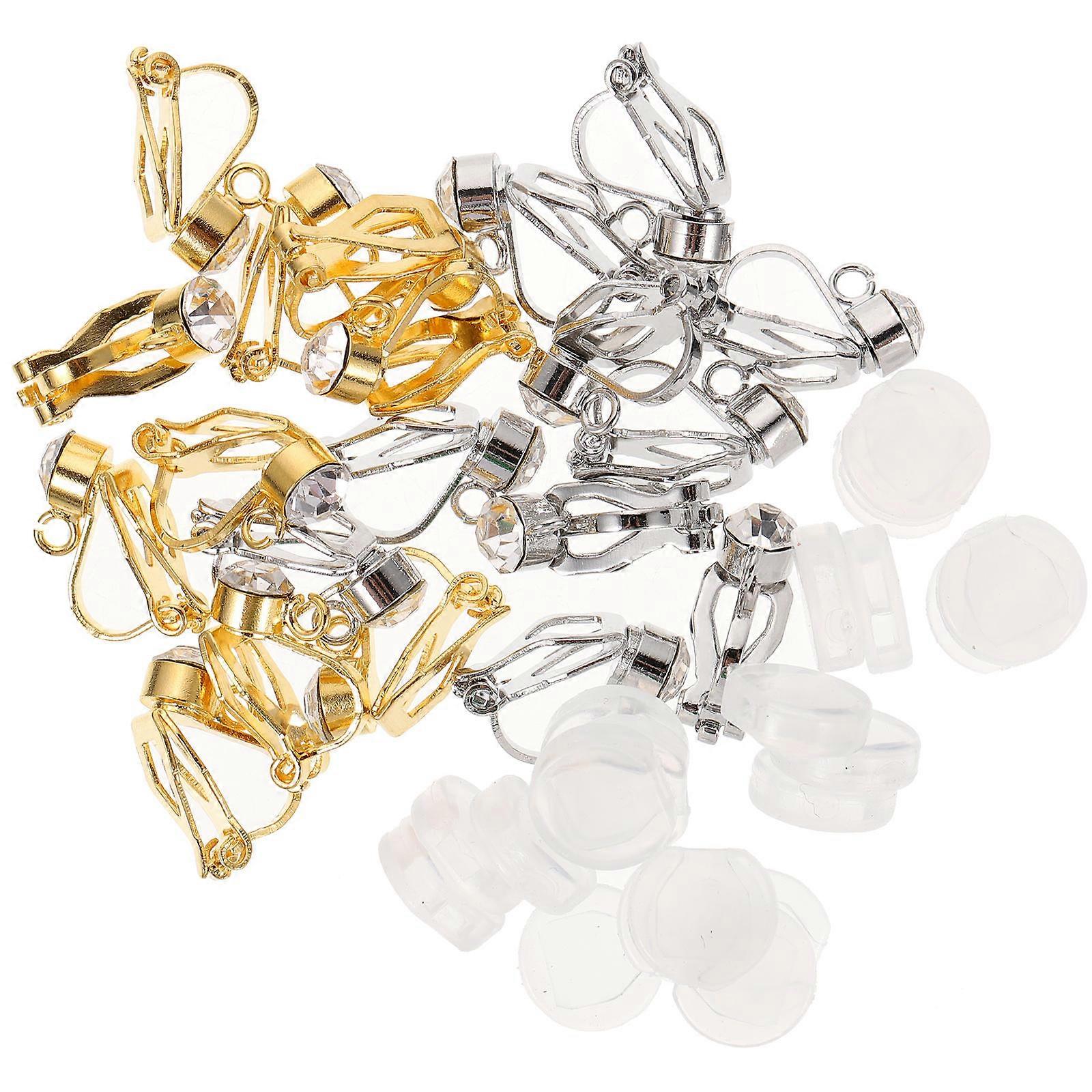 Chic Earring Base for DIY Projects with Comfortable Silicone and Alloy Clip On Earrings Converter Assorted Color