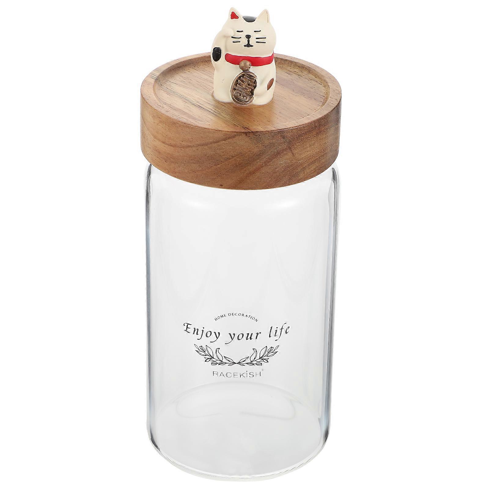 Airtight Glass Food Jar For Kitchen Supplies Sealing Function 8X8X20CM 1Pc
