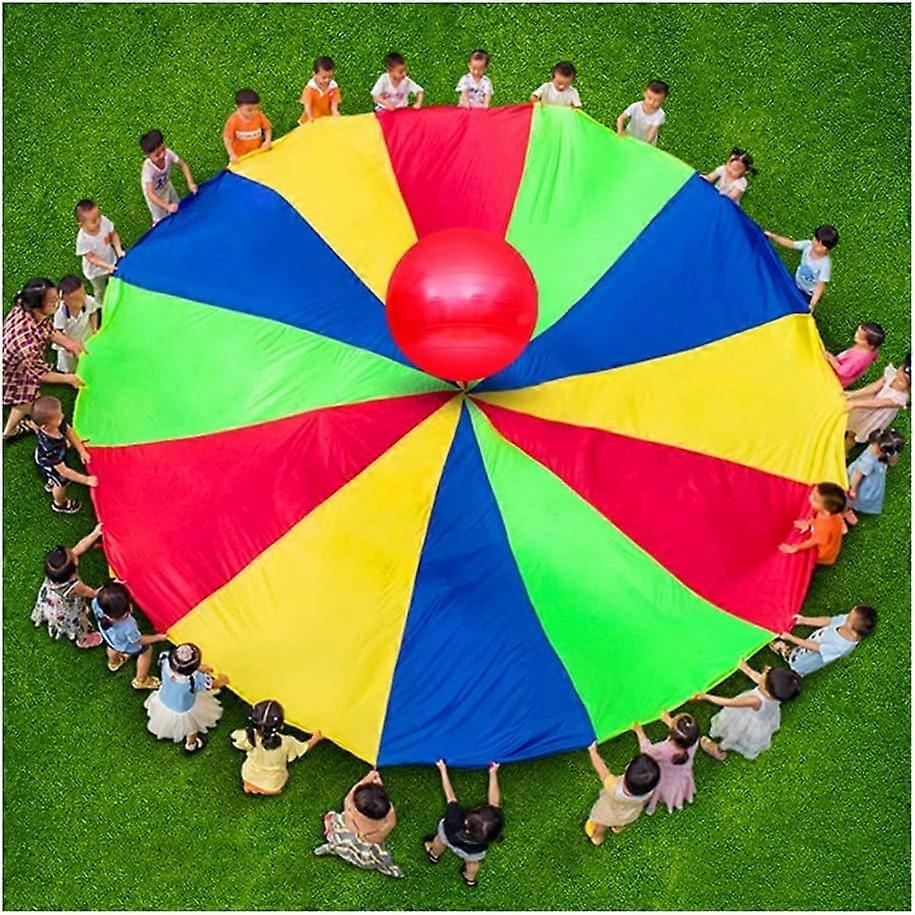 Outdoor Team Games Inflatable Toys Rainbow Parachute with Handles, Board Games for Toddlers, Outdoor Toys