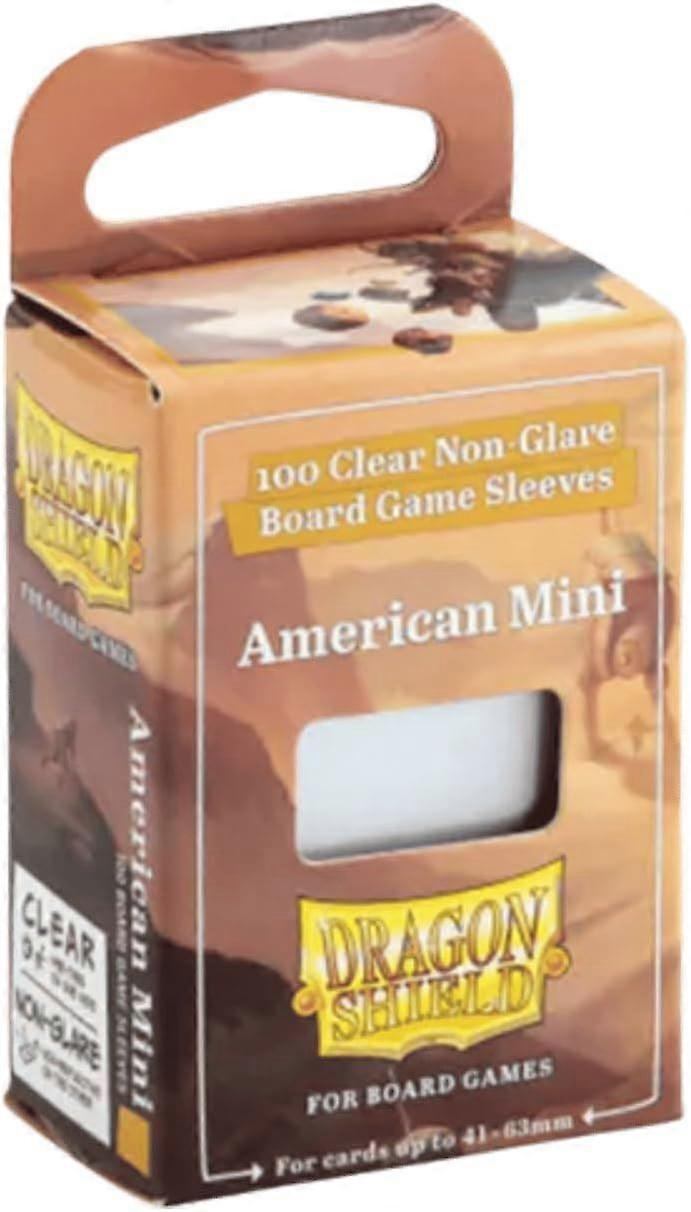 Dragon Shield 100 Clear Non-Glare Board Game Sleeves - American Mini