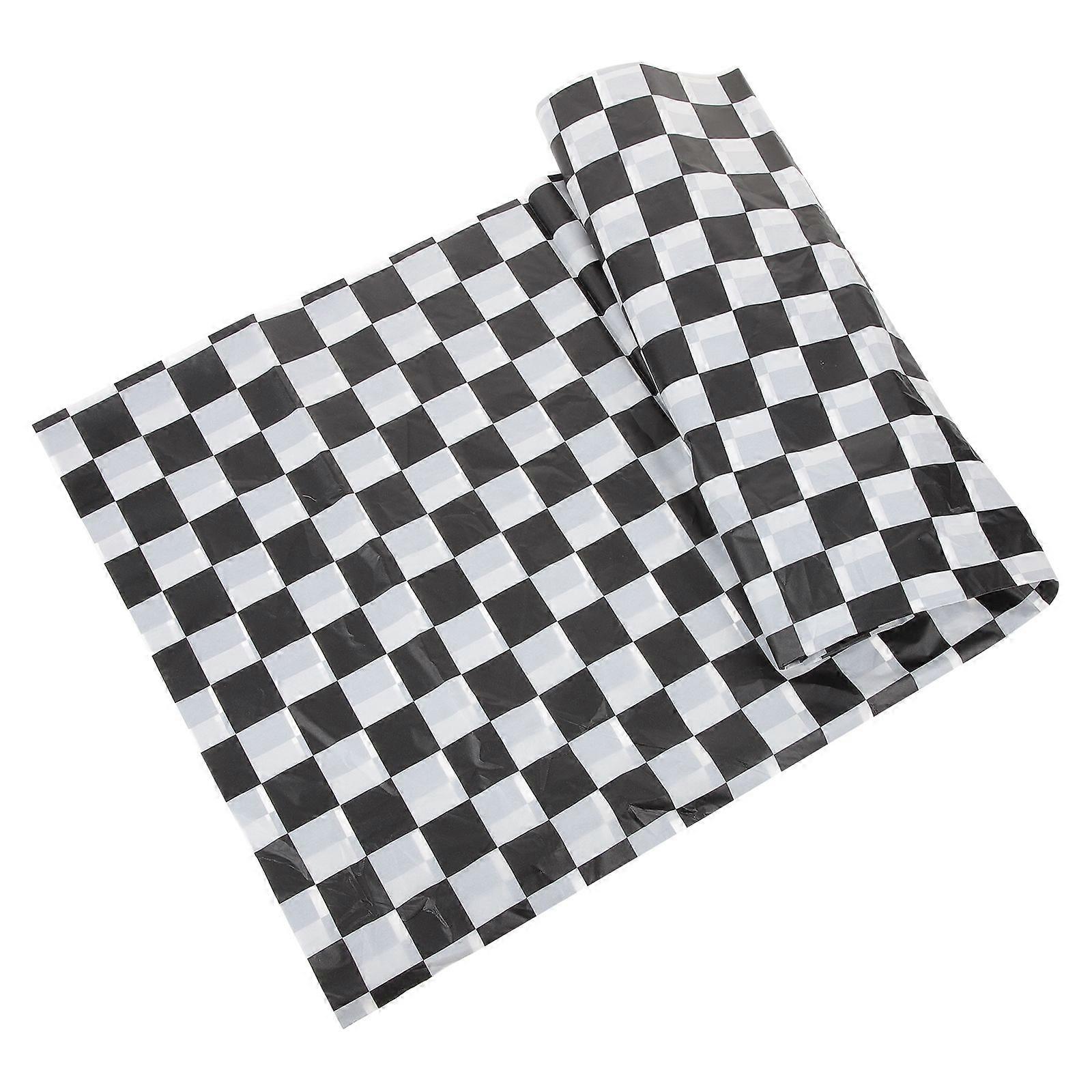 Checkered Pattern Table Cover Elegant Home Oil-proof Waterproof Tablecloth (Black and White Grid Pattern, 137 x 137cm)
