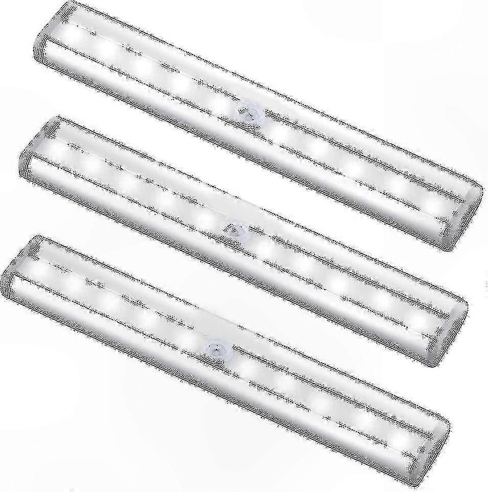 LED Motion Sensor Light Bar, 10-Lamp Wardrobe Wireless Lighting Kit (3 Pack)