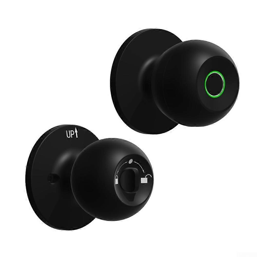Keyless Smart Fingerprint Lock, Spherical Bluetooth Code Door Lock, Compatible with Tuya (Black)