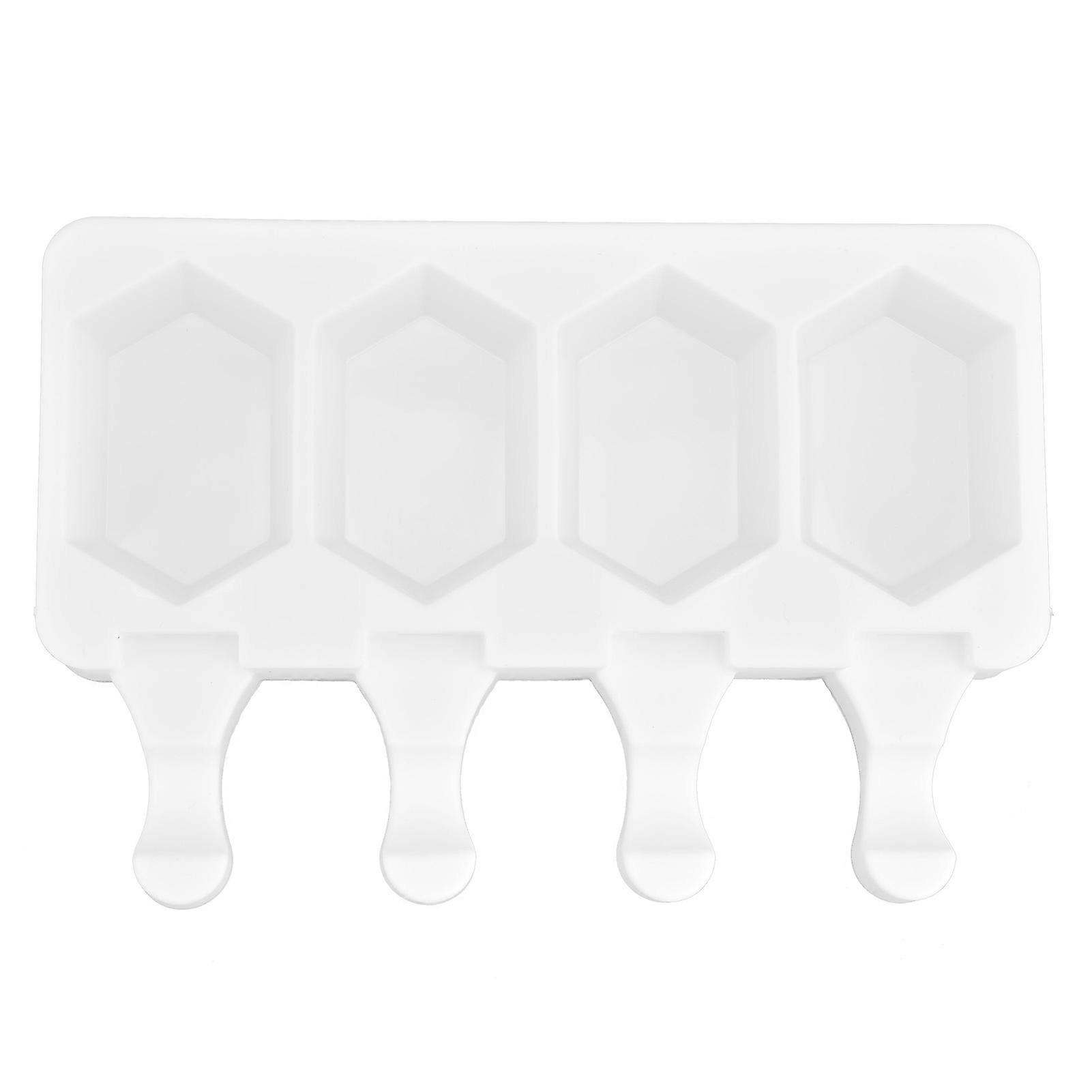 Multi-Grid Silicone Ice Bar Mold, Heat-Resistant Ice Cream Maker, DIY Kitchen Tool (4 Hexagonal Grids)
