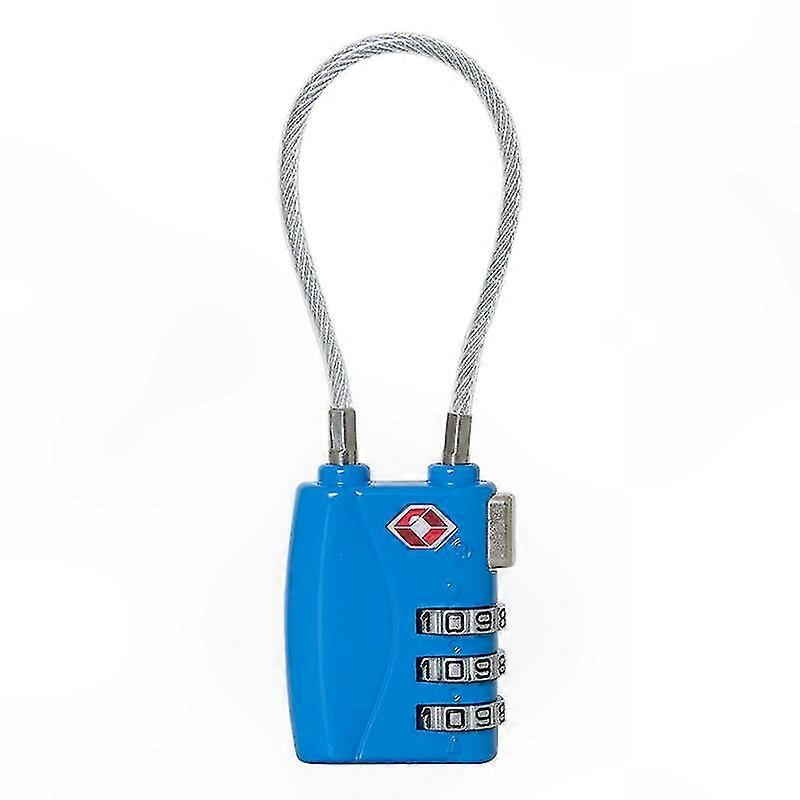 Blue 3-Digit Combination Luggage Lock with Code Protection