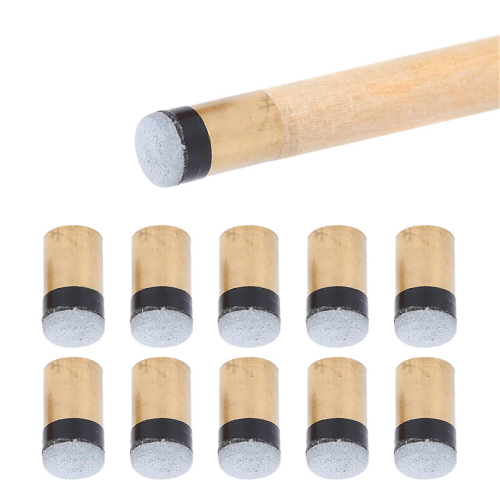 10Pcs Pool Cue Tips 13MM Copper Artificial Cattlehide Replacement