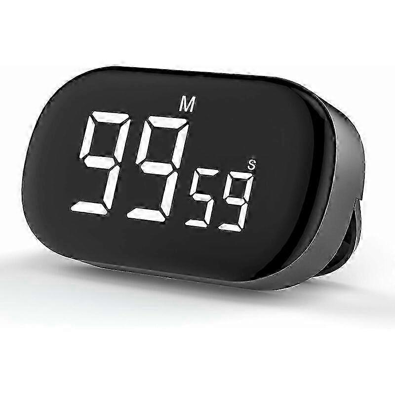 Magnetic Kitchen Timer with Large LCD Display, Digital Kitchen Timers, Magnetic Countdown, Digital Timer Adjustable Volume (Black)