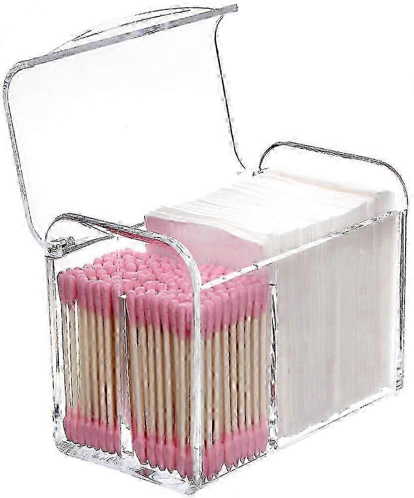 Clear Q-Tip Holder for Bathroom Vanity Storage Organizer with Easy Access