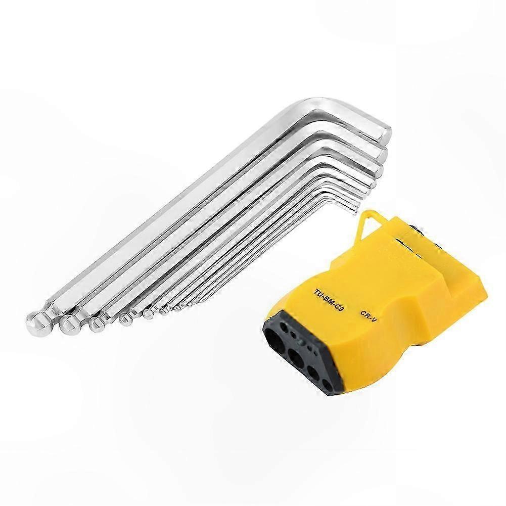 9-Piece Ball Head Hex Socket Wrench Set for Manual Tool Repair Tasks