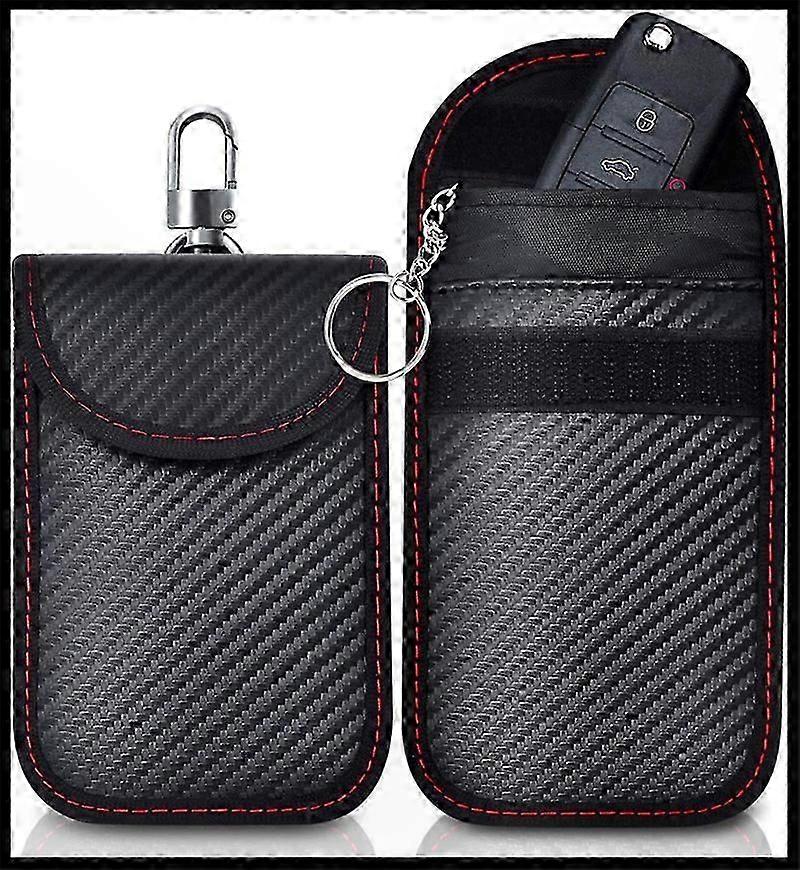 2-Pack Signal Blocking Pouch for Car Keys, Anti-Theft Faraday Bag, RFID Key Protector