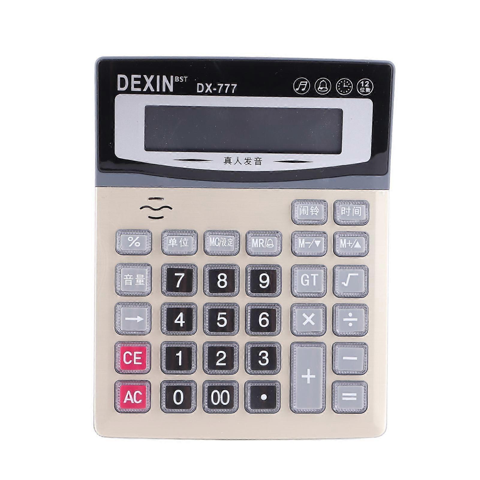 Desk Calculator 12 Digit Clear Large Display Big Buttons Voice Reading Office Calculator for School Business Family