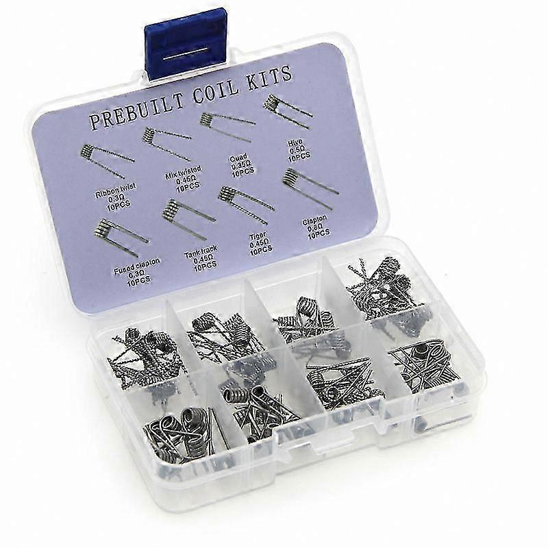 120-Pack Pre-Built Wire Coils, 8-in-1 Resistance Set for RDA RBA RDTA, Includes 0.3/0.35/0.45/0.5/0.8 Ohm Options