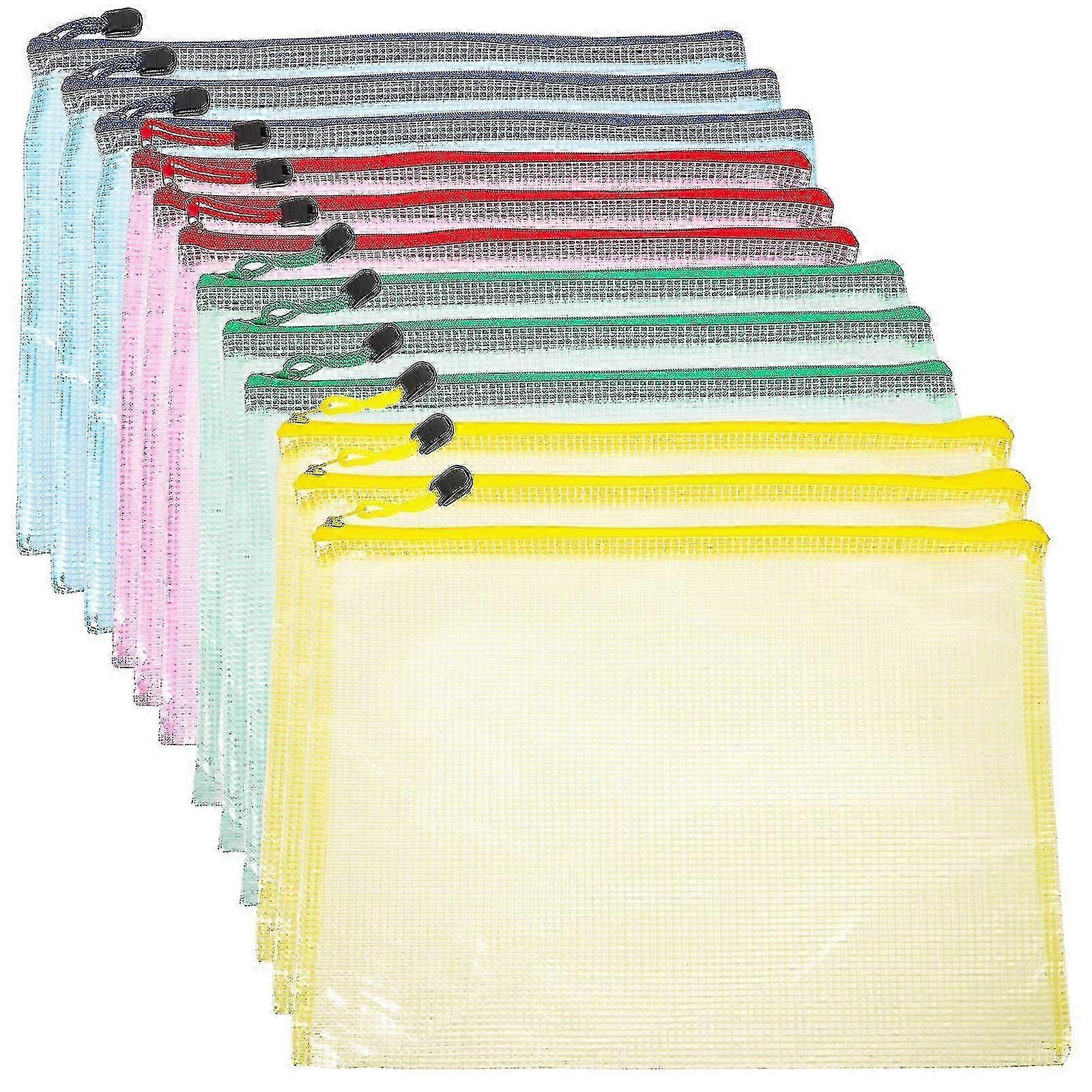 12pcs Portable Bill Organizer Document File Bag Multipurpose Storage Pouch