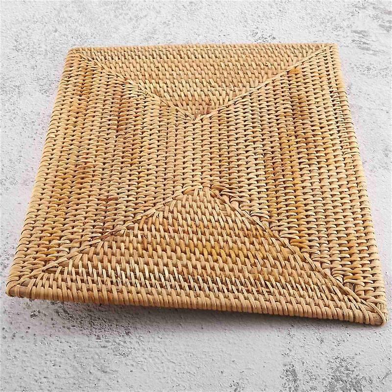 2 Pcs Table Mats Non Slip Rattan Placemats Dining Table Heat Resistant Woven Place Mats Insulation