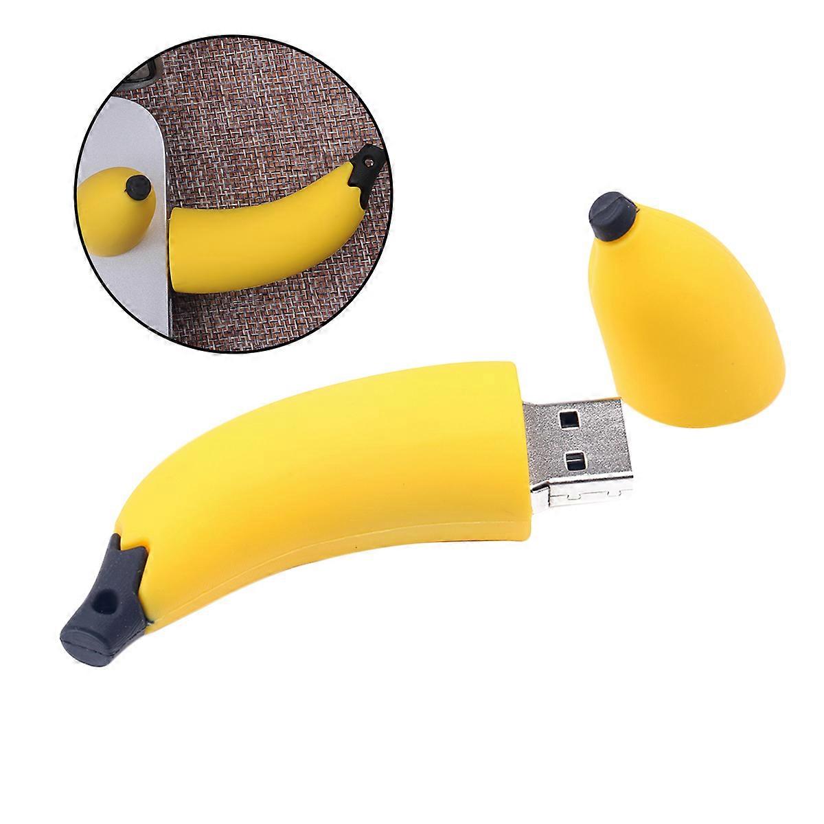Flash Drive 32g USB U Disk for Data Storaging Mini Banana 1Pcs Yellow