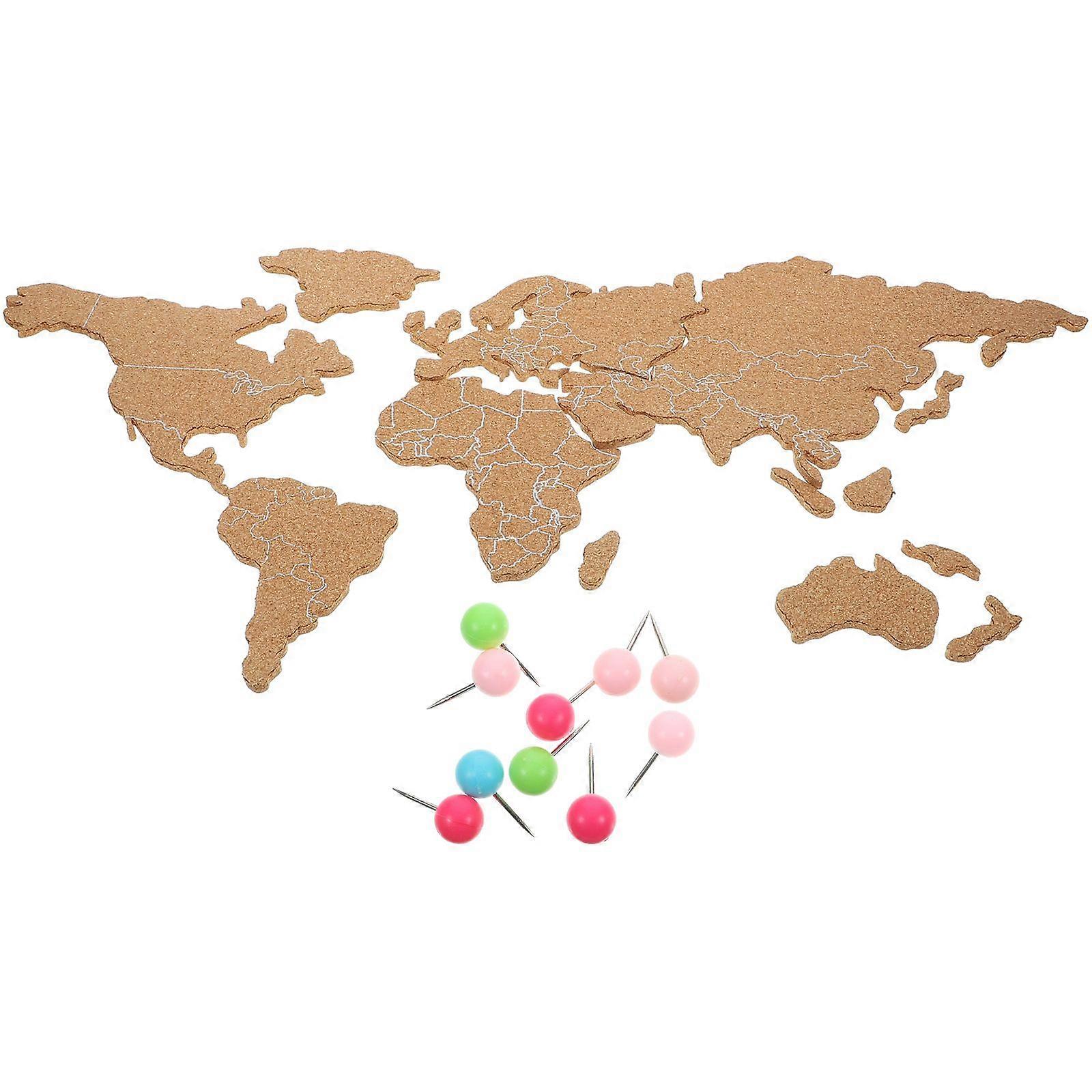 1 Set Cork Board World Map Bulletin Board Walls Self Adhesive Travel ...