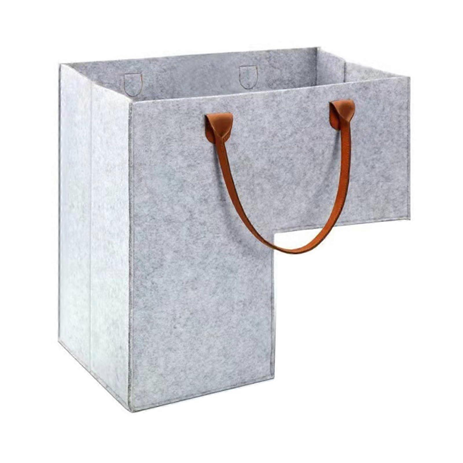Foldable Felt Step Basket Staircase Storage Organizers Dark Gray For Clothes And Household
