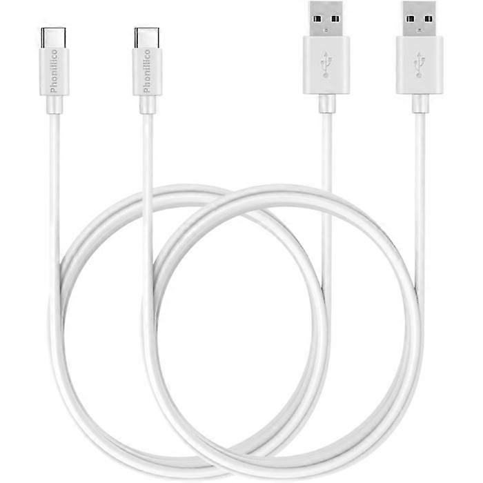 Lot de 2 câbles pour SteelSeries Arctis 1/SteelSeries Arctis 7P - Câble USB-C Blanc 1 mètre Phonillico