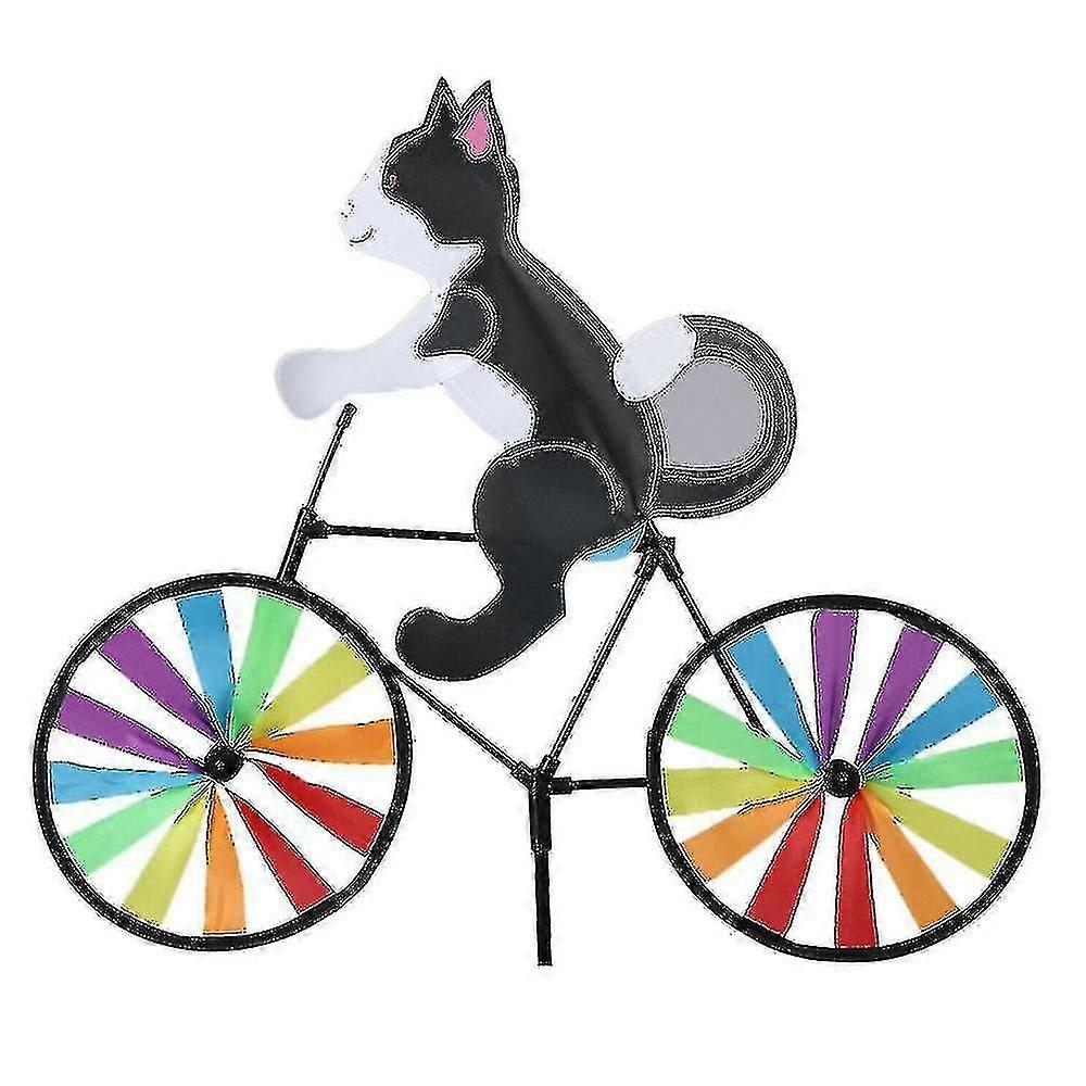 ガーデンウィンドスピナー風車猫犬バイクレインボー風車風車屋外おもちゃの装飾A