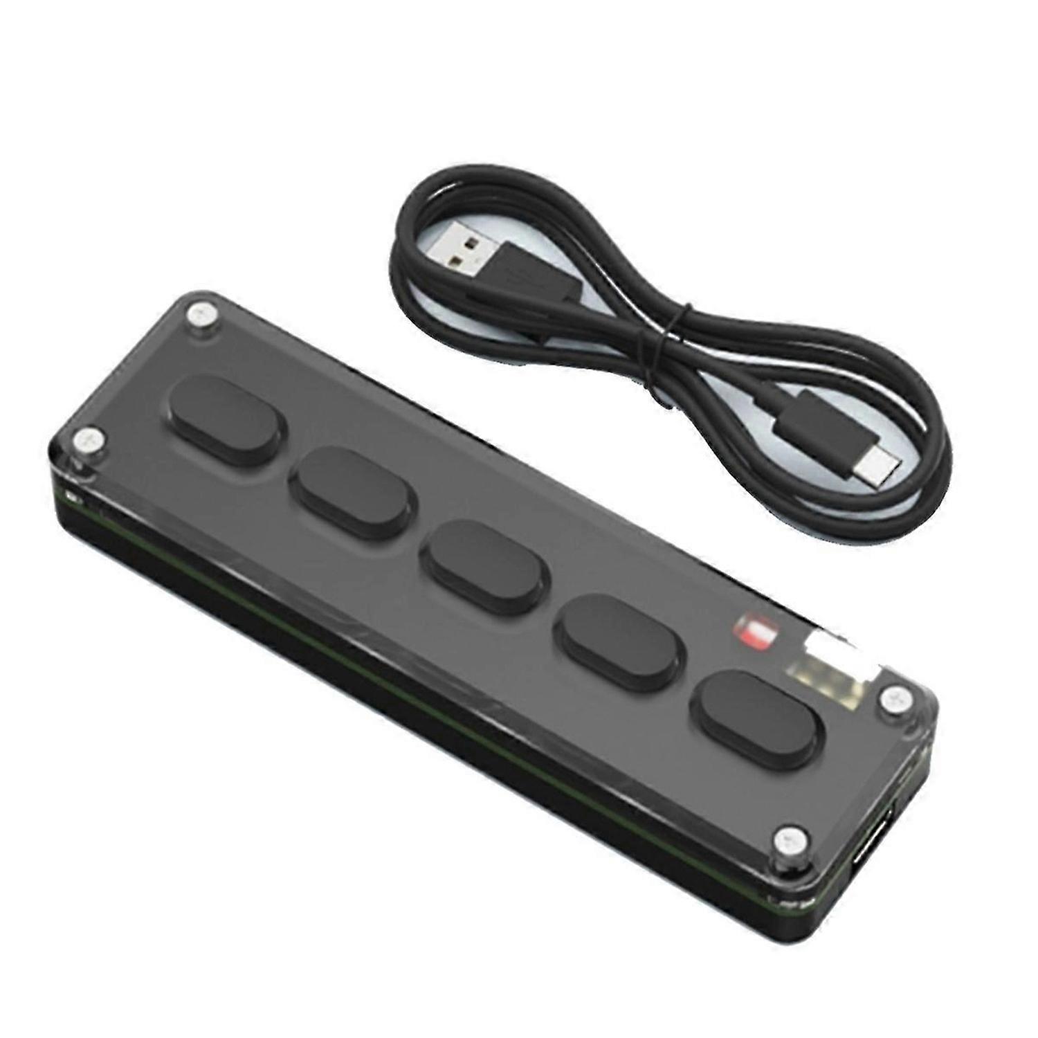5 Keys Custom Keypad Macro Programmable Bluetooth-Compatible Keyboard Copy Paste RGB Button Gaming Mechanical Keyboard