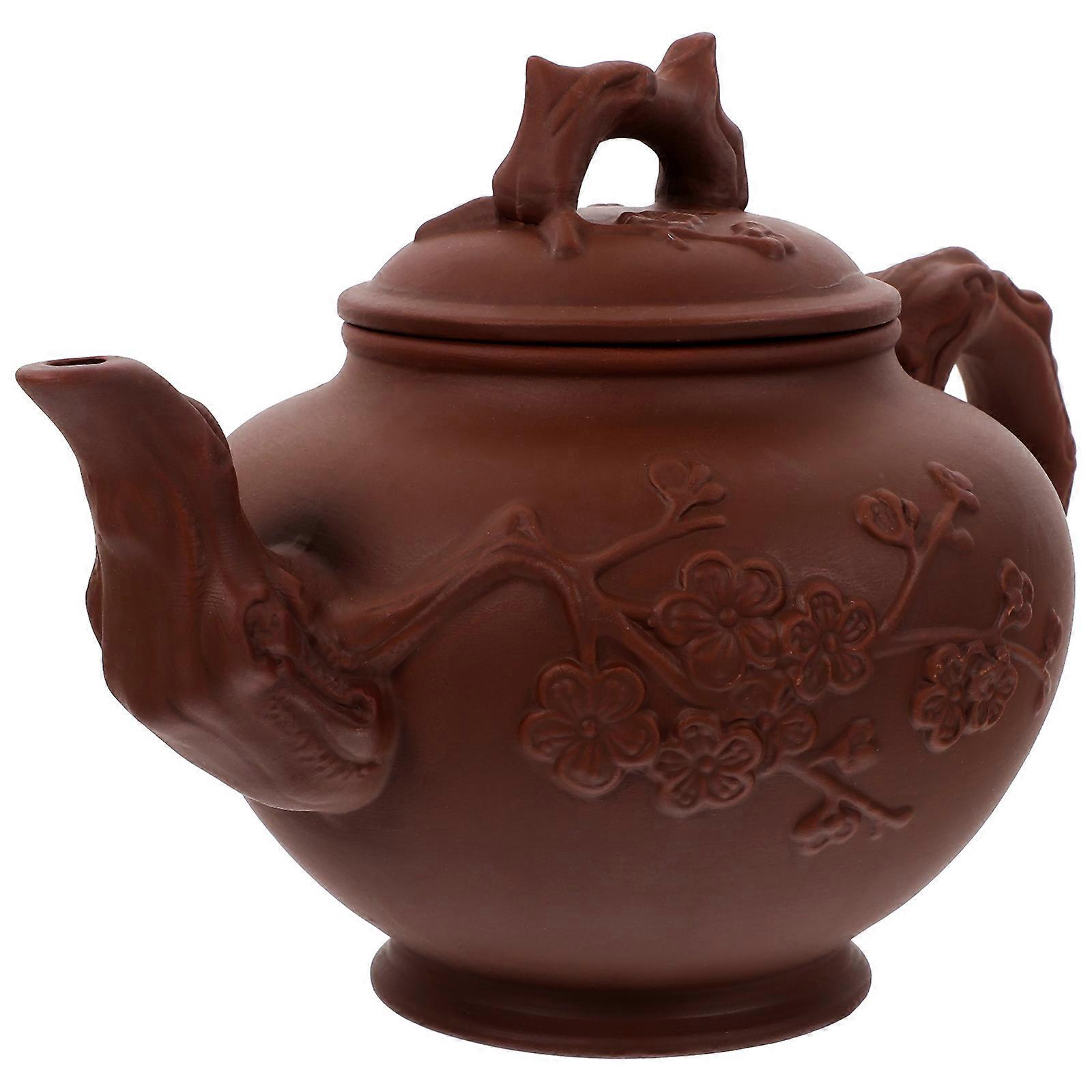 Dark Brown Kung Fu Teapot Heat-Resistant Tea Kettle for Home