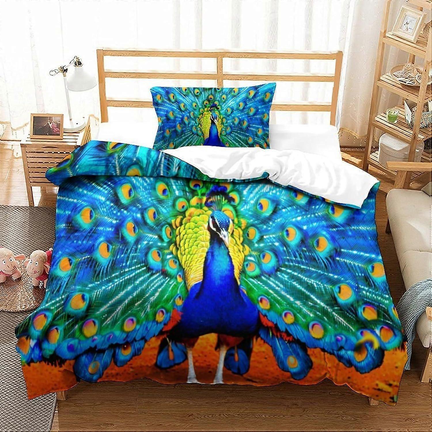 Yingd Floral Print Duvet Cover 3 PCS Hotel Quality Quilt Cover Bedding Bed Covers with Pillowcases w