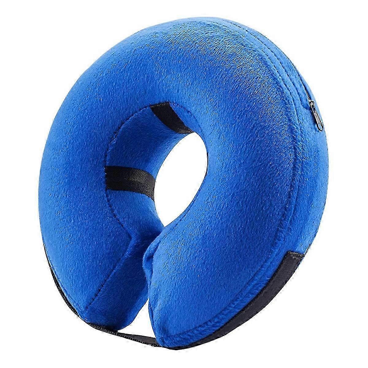 Protective Inflatable Collar for Dogs and Cats - Soft Pet Recovery Collar Does Not Block Vision Blue S