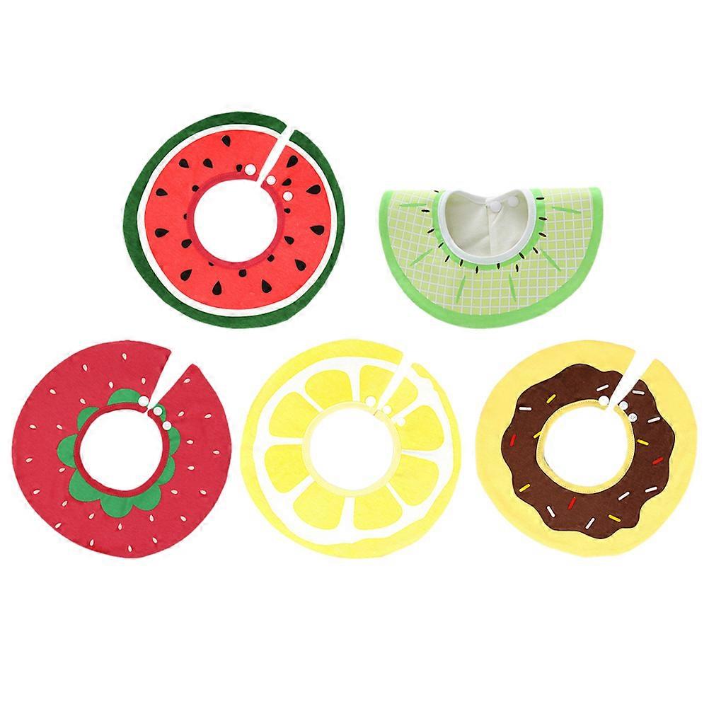 Cute Infant Bibs 5Pcs Cotton Snap-Fastener Baby Bibs Designed For Daily Use Assorted Color With Strong Water Absorption