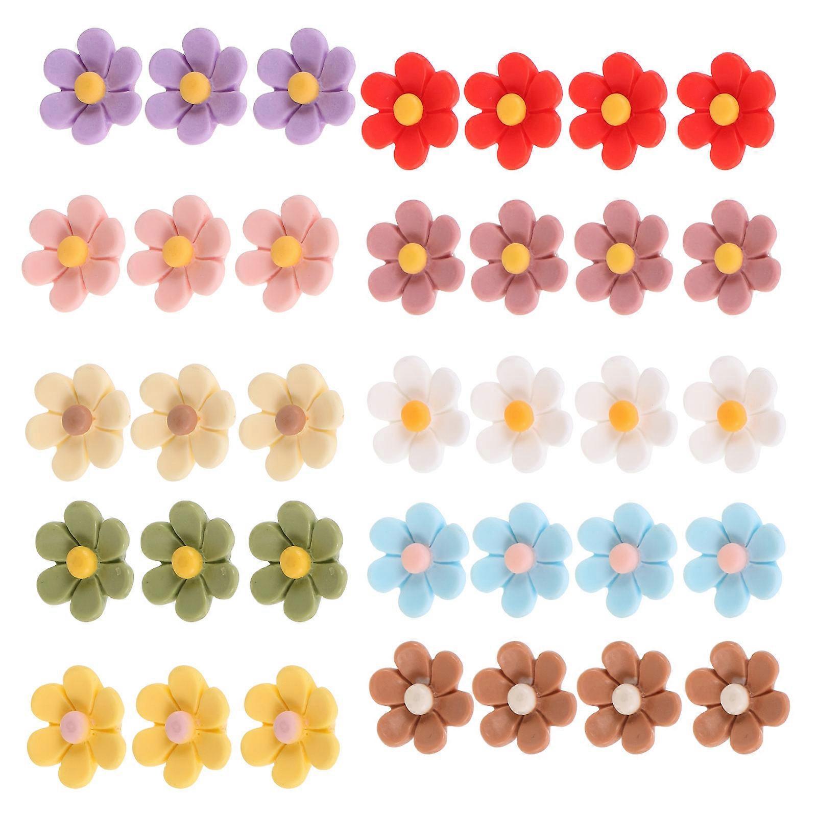 Flower Push Pins Decorative Thumb Tacks for Office 150Pcs Resin Multi Color