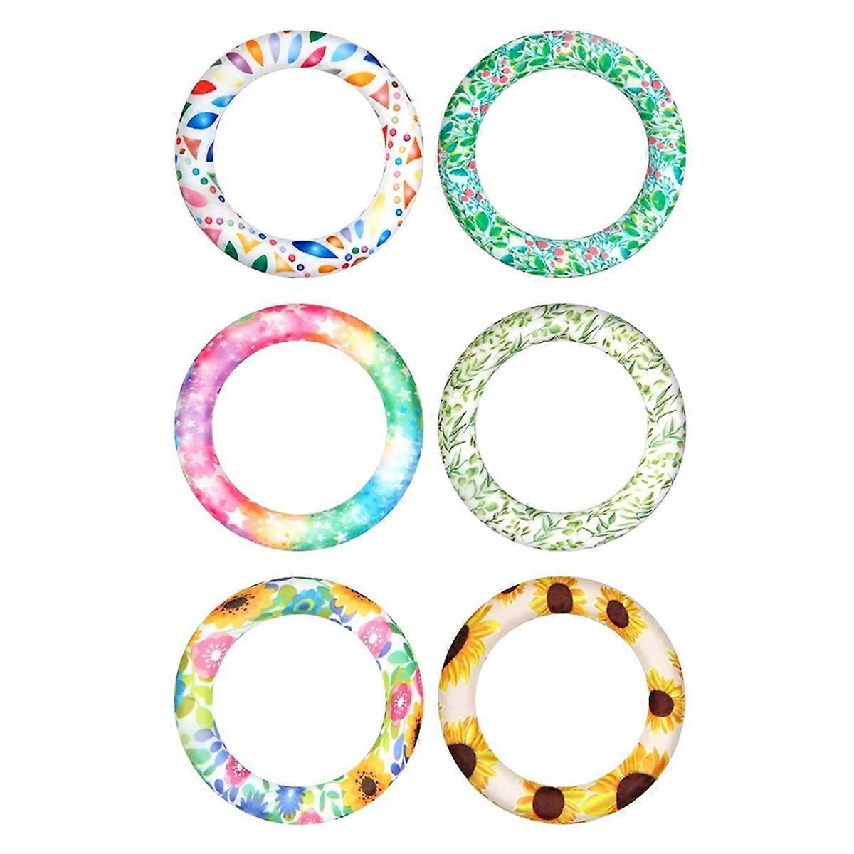 6 Pcs Silicone Beadable O Ring, 65Mm Round Silicone Loop with 2 Hole