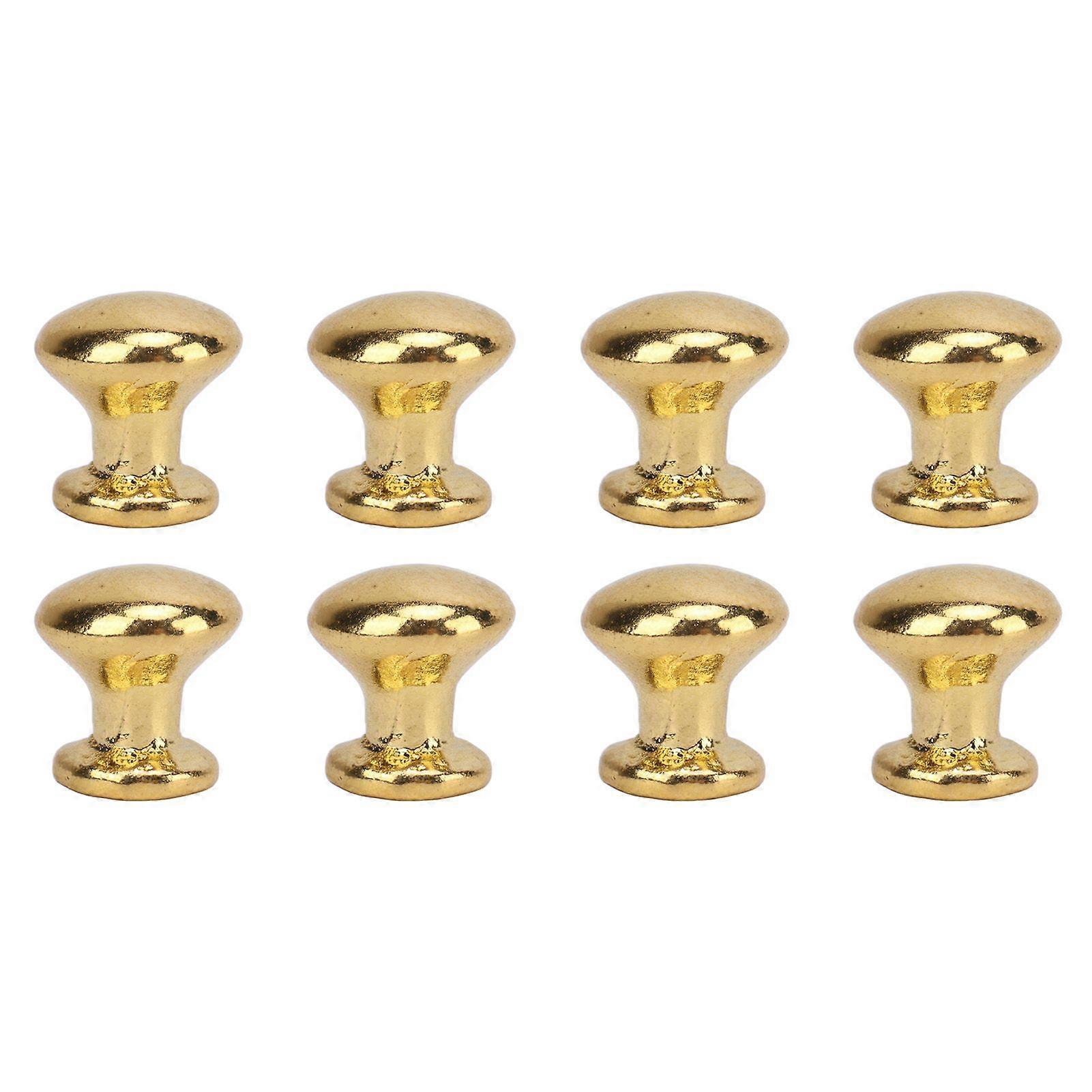 8pcs 1:12 Scale Miniature Round Head Pull Handle Metal Simple Style Dollhouse Door Handle Knobs Gold