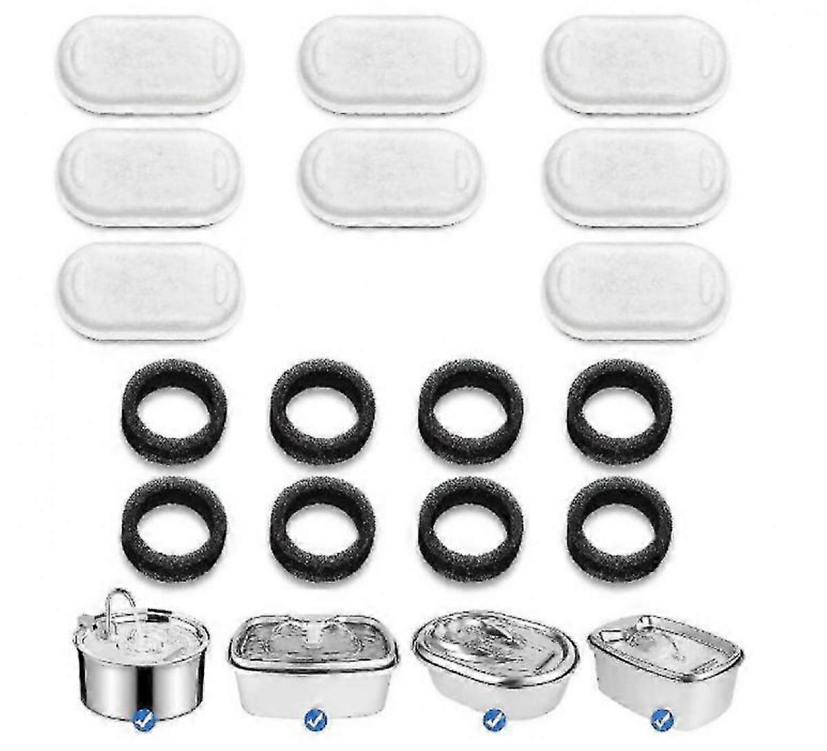 Silent pet water fountain for cats with automatic circulation and LED
