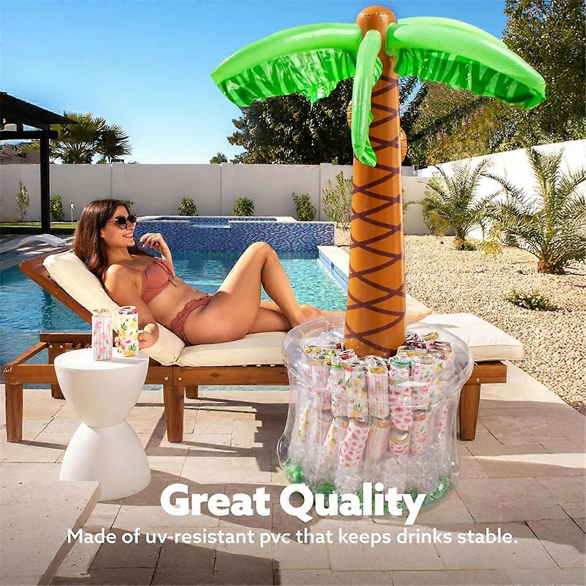 60Inch Inflatable Palm Tree Cooler,Pool Party Decorations,Ocean Jungle Tropical Themed Summer Drink
