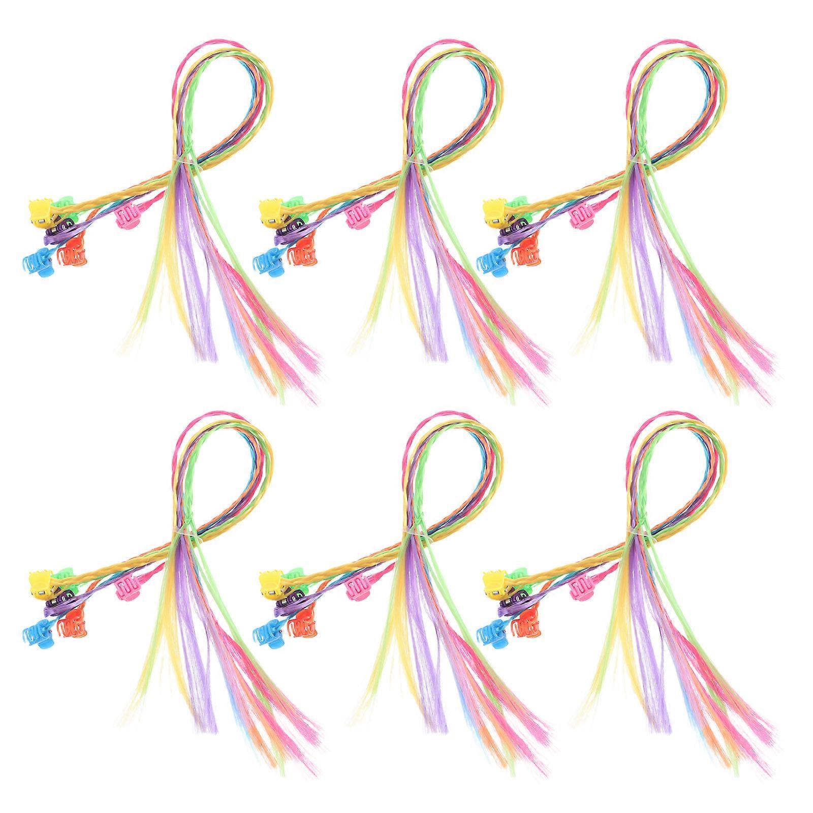 Clip in Colored Braids Hair Extensions for Kids Halloween 72Pcs Pack