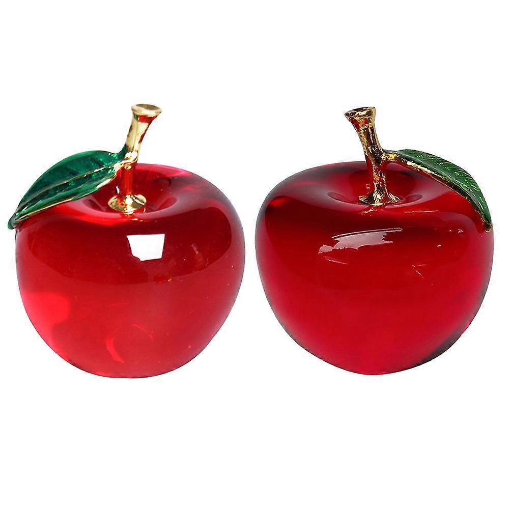 Crystal Paperweight for Desktop Use 10Pcs Red Crystal Fruit Decor