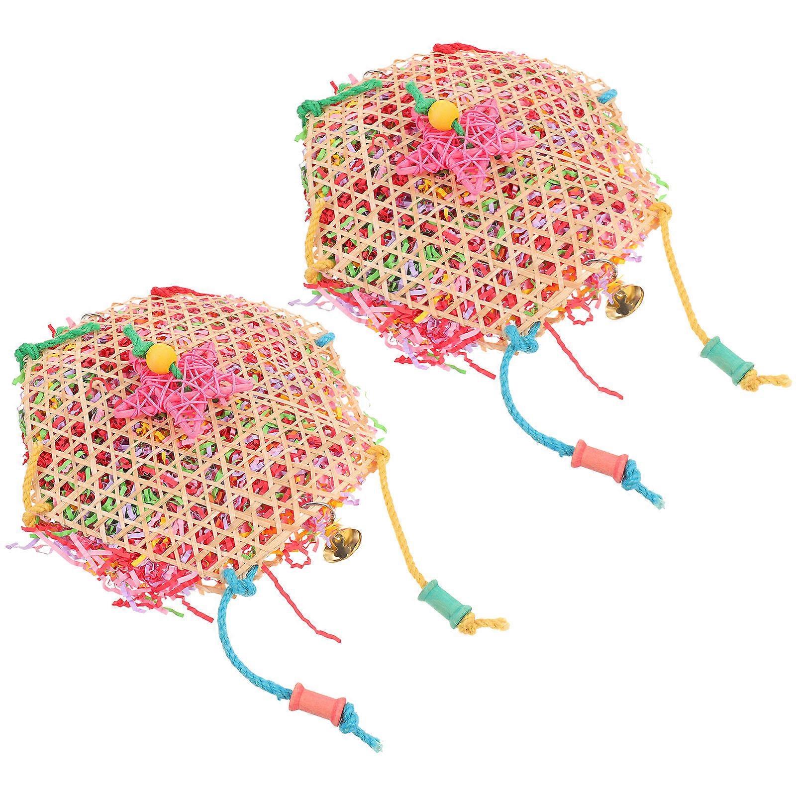 Chewing Funny Bird Toy For Parrot Entertainment 40X25Cm Multi Durable 6Pcs