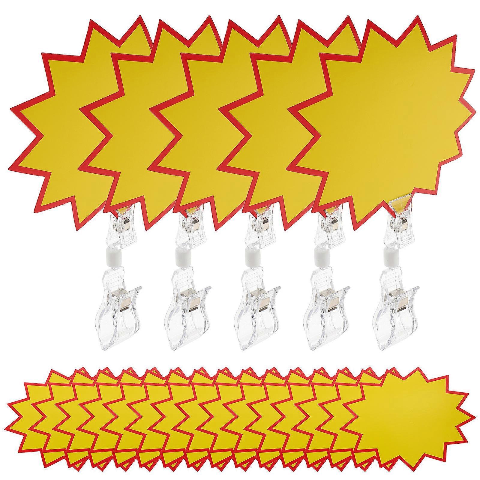 Tag Holder For Grocery Store Merchandise Display Labeling 11X2.5cm Bright Yellow Practical Use 4 Sets