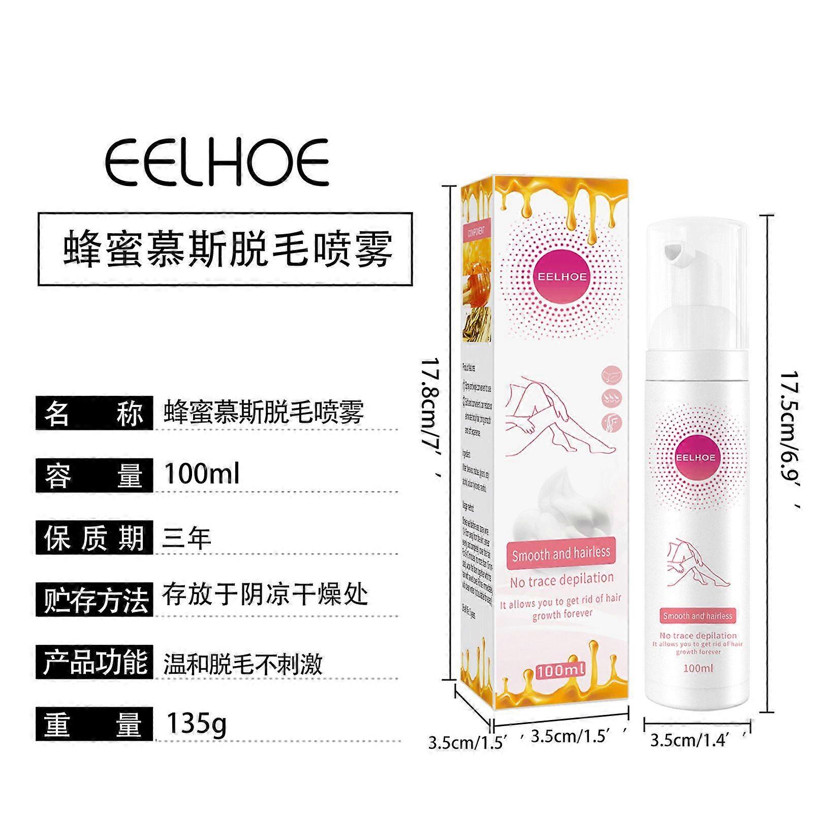 Mousse depilatória com mel remove pelos das axilas e pernas em spray de espuma