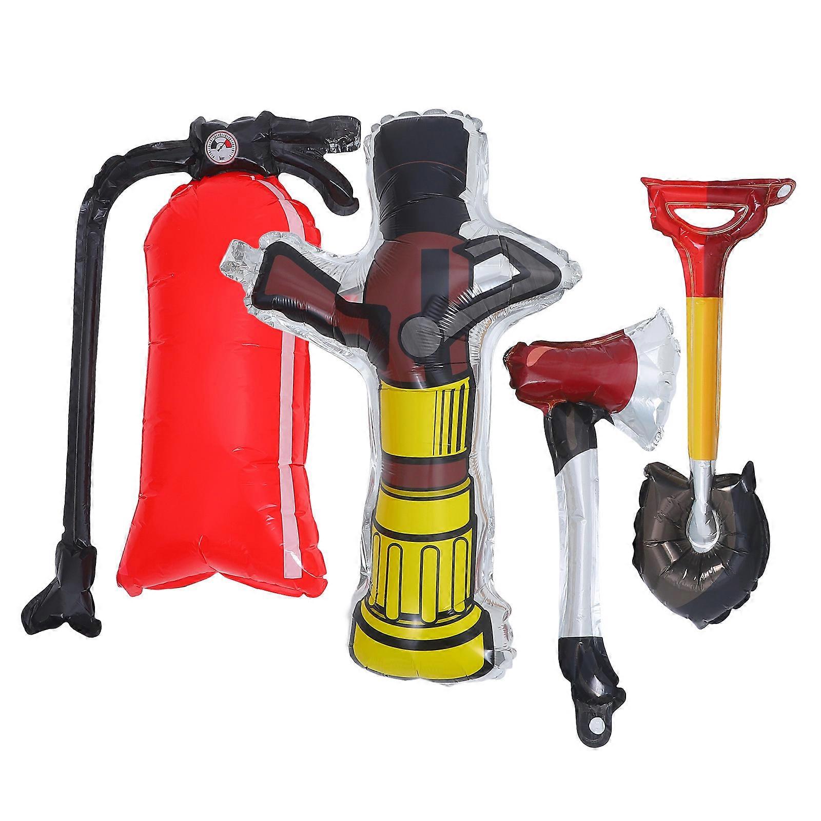 Inflatable Firefighter Birthday Party Balloons Extinguisher Hydrant Fun Shaped 16-Pcs Collection