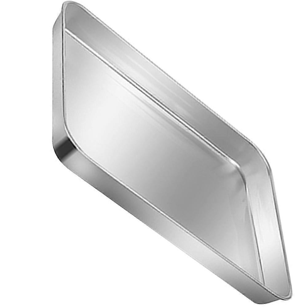 Rectangular Grilled Tray Stainless Steel Silver Large Tray for Versatile Kitchen Use