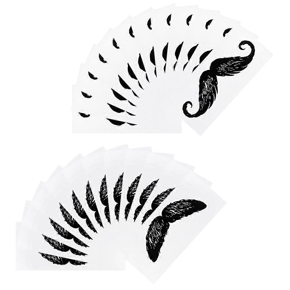 Beard Sticker Nose Hair Waxing Mustache Protector for Daily Use 48 Sheets Black