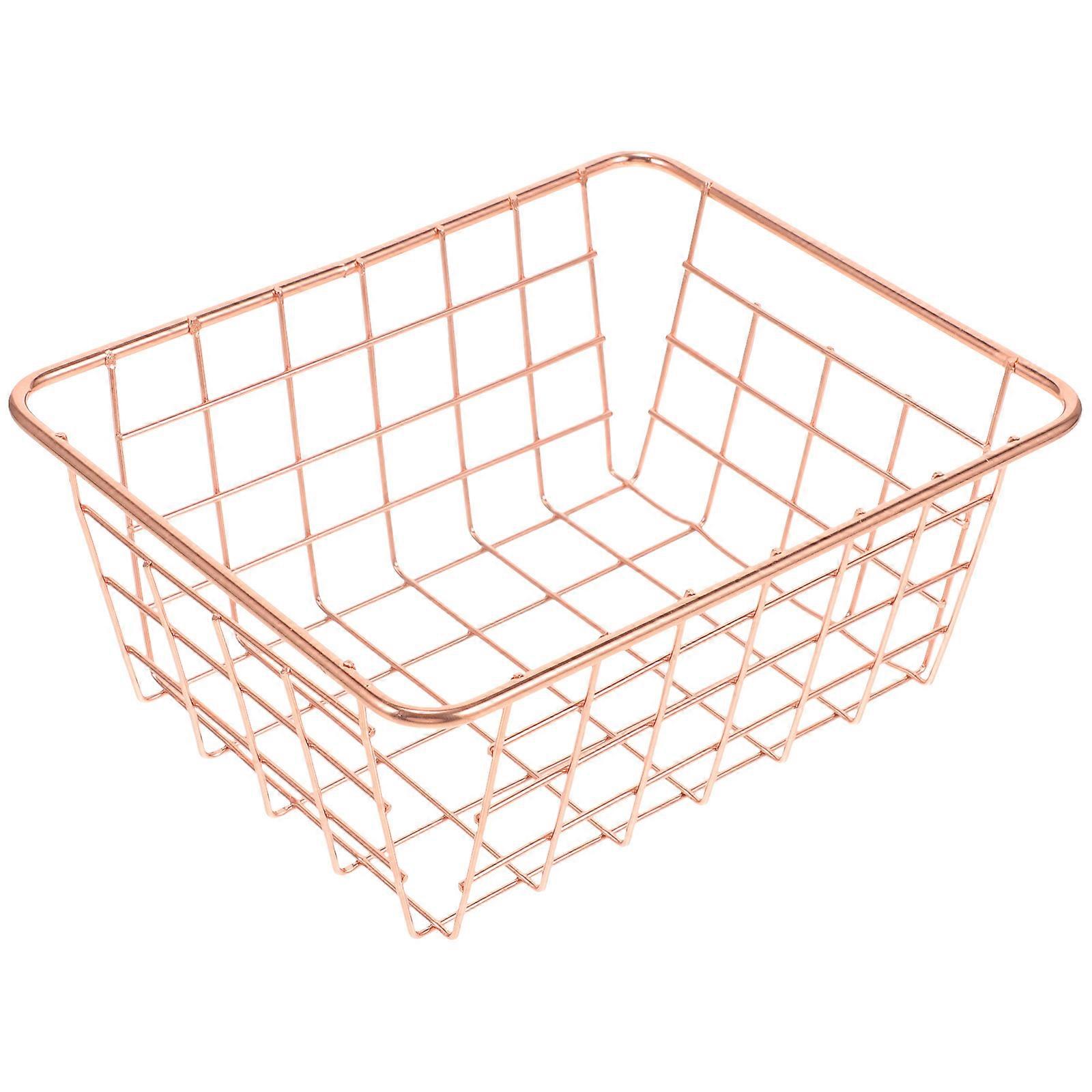 Desktop Organizer Basket for Snacks and Fruits with 2Pcs Iron Set
