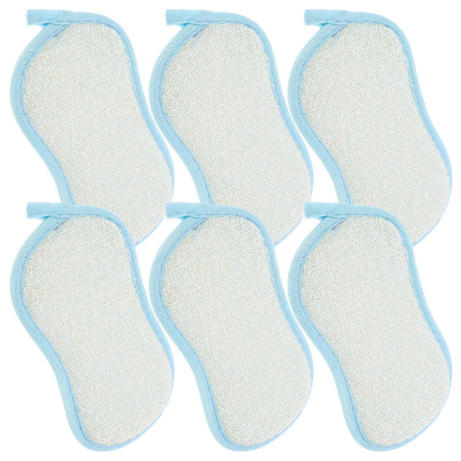 6Pcs Kitchen Cleaning Sponge Rectangular Dual-Sided Design Perfect For Kitchen Use Strong Dish Scrub Ability Blue