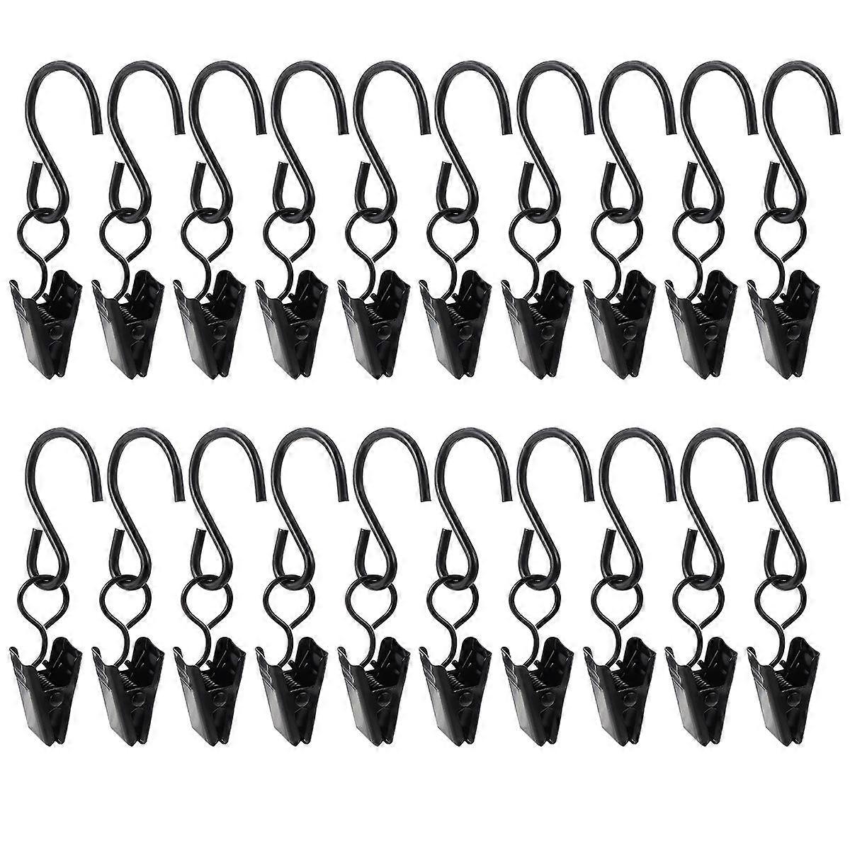 Hook Clip Hook Clamps for Hanging 40Pcs Black Iron