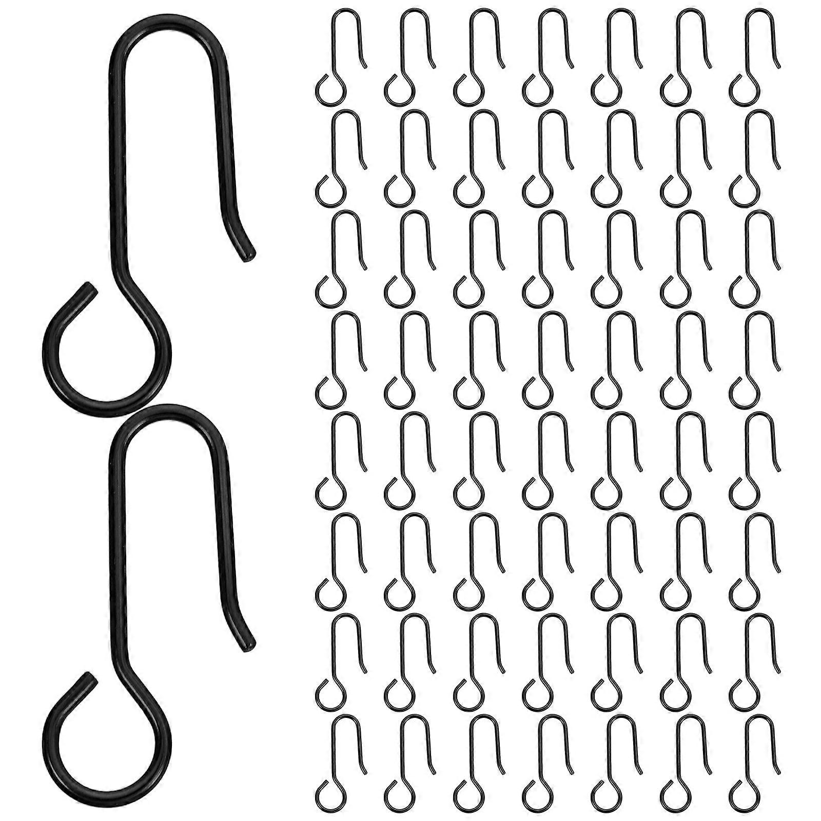 Black Metal Curtain Hooks for Drapes 300Pcs Iron Material