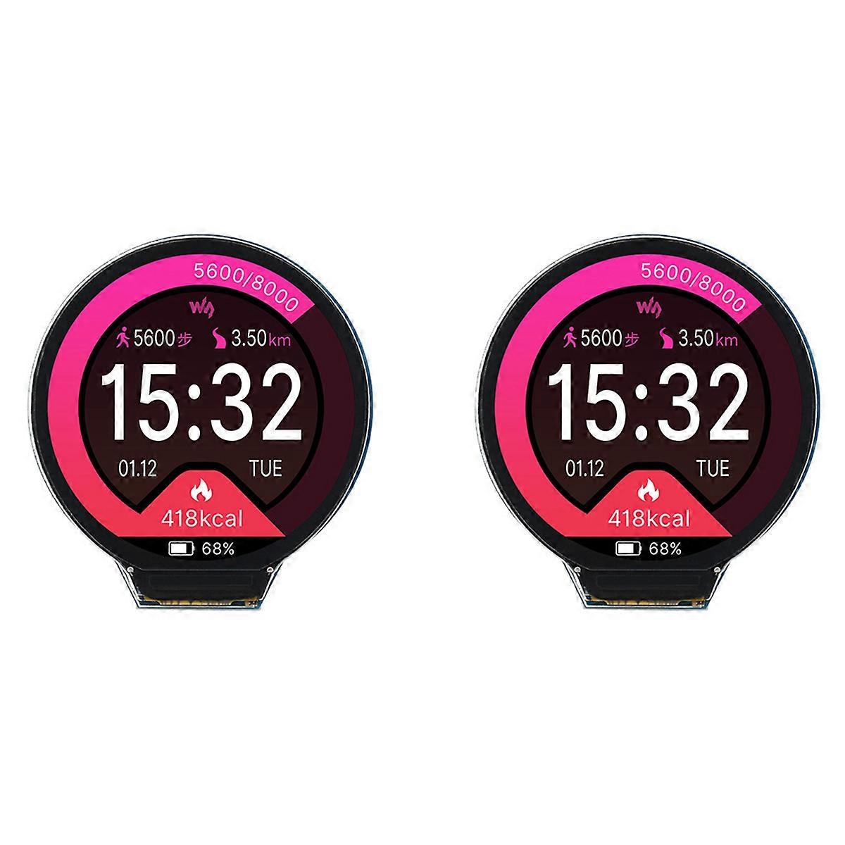 2X for RP2040 Microcontroller Development Board 1.28 Inch Circular LCD Display Screen with Sensor