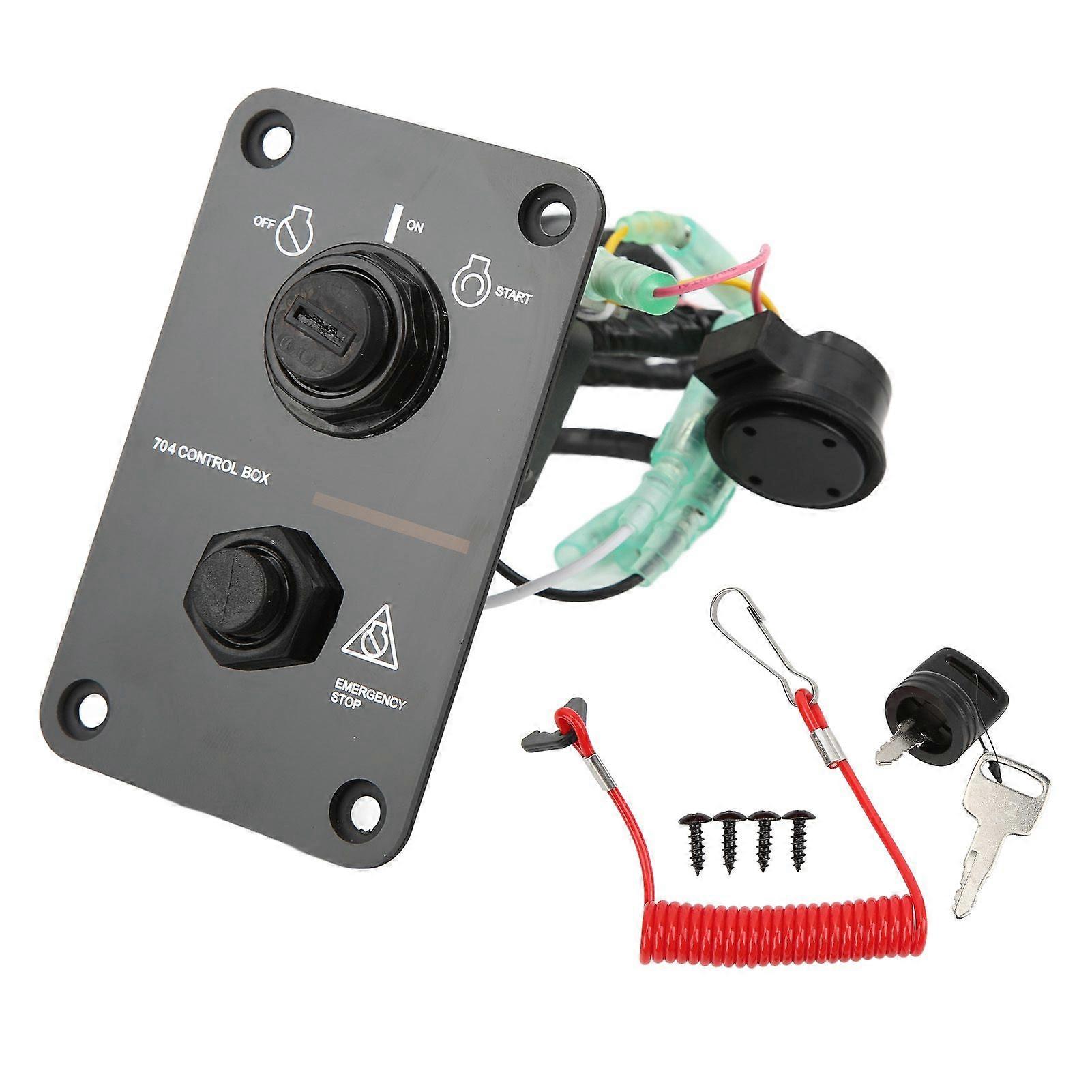 Outboard Engine Ignition Key Switch Panel Assembly 704825700800 Replacement for 2/4 Stroke Motors