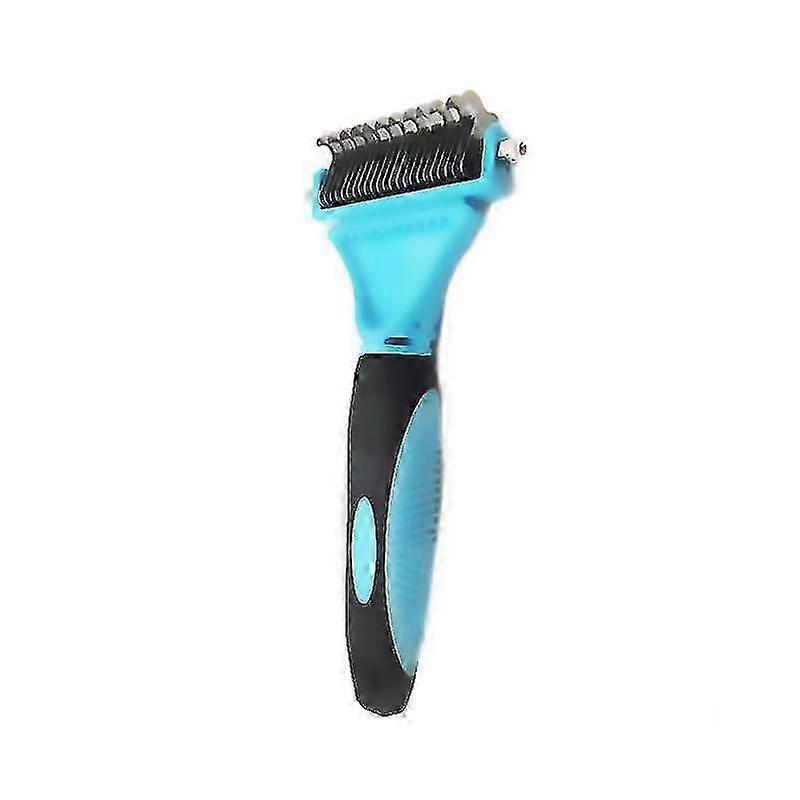 Pet Dematting Comb, 2 Sided Undercoat Rake Grooming Tool For Cats & Dogs Ergonomic Dematting Comb