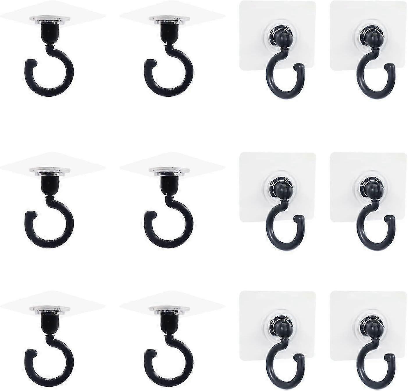 20pcs Adhesive Wall Ceiling Hooks, 360 Rotating Ceiling Hanger Hooks, No-drill No-damage Ceiling Hanging Utility Hooks For Lanterns Decor